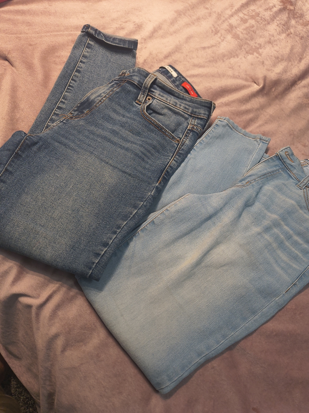 Celebrity Pink Men's Slim Straight Jeans in Two Blue Washes 2 Pieces For $20